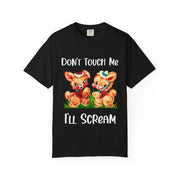 Don’t Touch Me I’ll Scream Retro Bunny Comfort Colors Tee LavenderCeleste