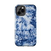 Blue Toile Horse Country Scenic Tough Phone Case LavenderCeleste