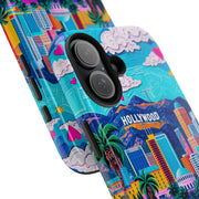 Los Angeles Hollywood Skyline Tough Phone Case – Vibrant Pop Art City Design