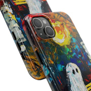 Lonely Ghost Tough Phone Case – Abstract Fall Park Bench Painting