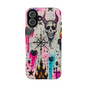 Skull Occult Neon Drip Pastel Goth Tough Phone Case LavenderCeleste