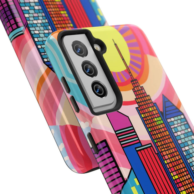 Tulsa Oklahoma Retro Pop Skyline Tough Phone Case LavenderCeleste