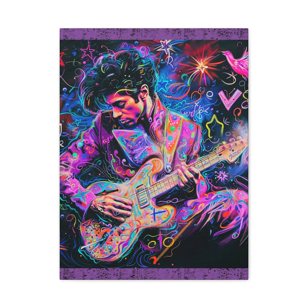 Electric Purple Guitar Legend Matte Canvas Art Printify