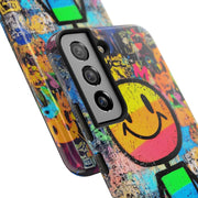 Rainbow Graffiti Smiley Tough Phone Case LavenderCeleste