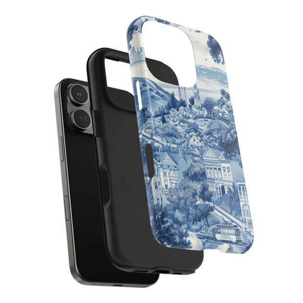 San Francisco Toile de Jouy Scenic Tough Phone Case LavenderCeleste
