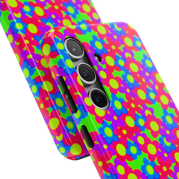 Retro Kawaii Bright Floral Pattern Tough Phone Case