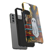 Sad Ghost on Park Bench Abstract Art Phone Case LavenderCeleste