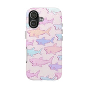 Pastel Shark Pattern Tough Phone Case Printify