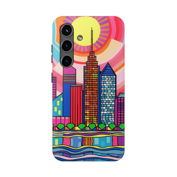 Tulsa Oklahoma Retro Pop Skyline Tough Phone Case LavenderCeleste