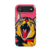 Yawning Cat Pop Art Bright Retro Aesthetic Tough Phone Case LavenderCeleste
