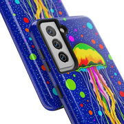Vibrant Neon Jellyfish Cosmic Sea Tough Phone Case