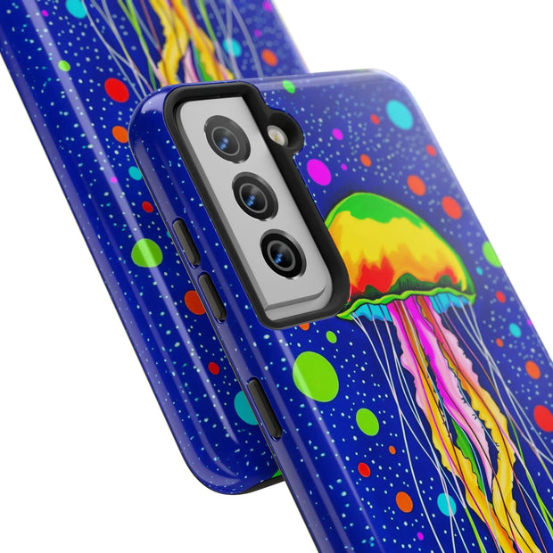 Vibrant Neon Jellyfish Cosmic Sea Tough Phone Case