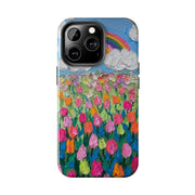 Rainbow Tulip Field Tough Phone Case LavenderCeleste