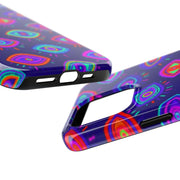 Trippy Neon Evil Eye Protective Tough Phone Case LavenderCeleste
