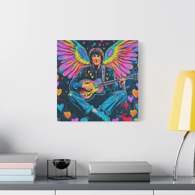 Psychedelic Guitar Angel Matte Canvas Art LavenderCeleste