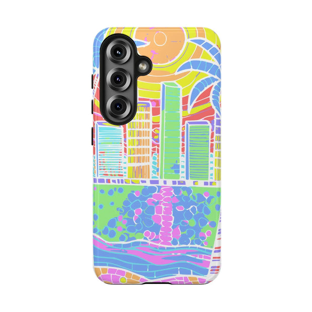 South Beach Miami Mosaic Art Tough Phone Case LavenderCeleste