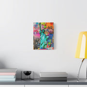 Vibrant New York Collage Matte Canvas – Statue of Liberty Pop Art Printify