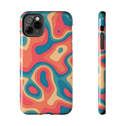 Retro Coral Abstract Mid-Century Tough Phone Case LavenderCeleste
