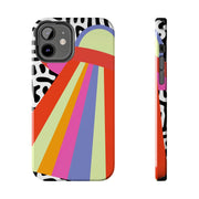Retro Mod UFO Rainbow Beam Tough Phone Case LavenderCeleste