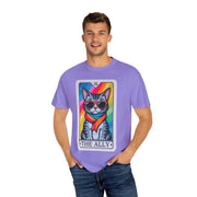 The Ally Pride Cat Tarot Comfort Colors Tee LavenderCeleste
