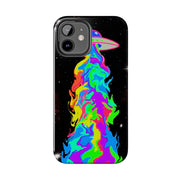 Psychedelic Neon UFO Abduction Tough Phone Case LavenderCeleste