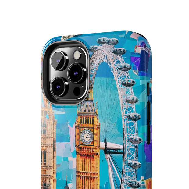 London Big Ben Collage Tough Phone Case – Vibrant City Pop Art Design