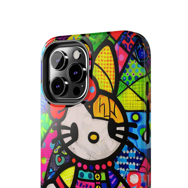 Pop Patchwork Kitty Tough Phone Case LavenderCeleste