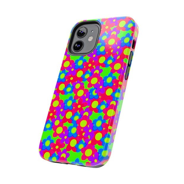Retro Kawaii Bright Floral Pattern Tough Phone Case