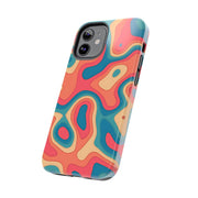 Retro Coral Abstract Mid-Century Tough Phone Case LavenderCeleste