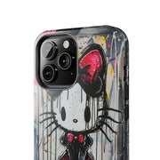 Goth Bow Cat Graffiti Pop Art Tough Phone Case LavenderCeleste