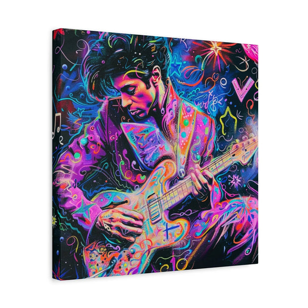 Electric Purple Guitar Legend Matte Canvas Art LavenderCeleste