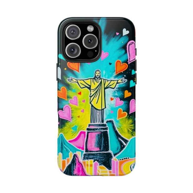 Rio de Janeiro Neon Pop Art Tough Phone Case LavenderCeleste
