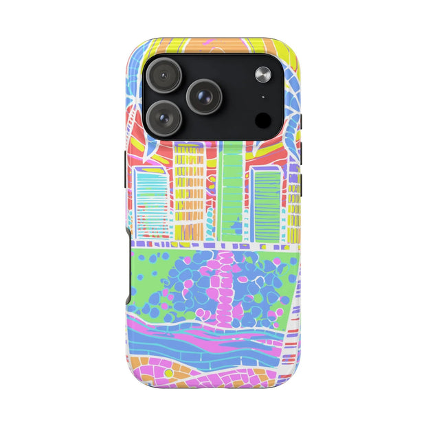 South Beach Miami Mosaic Art Tough Phone Case LavenderCeleste