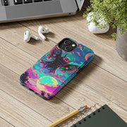 Mothman Tough Phone Case – Psychedelic Neon Cryptid Aesthetic - LavenderCeleste