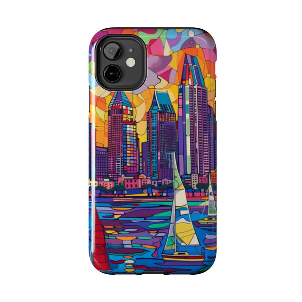San Diego Skyline Pop Art Tough Phone Case LavenderCeleste