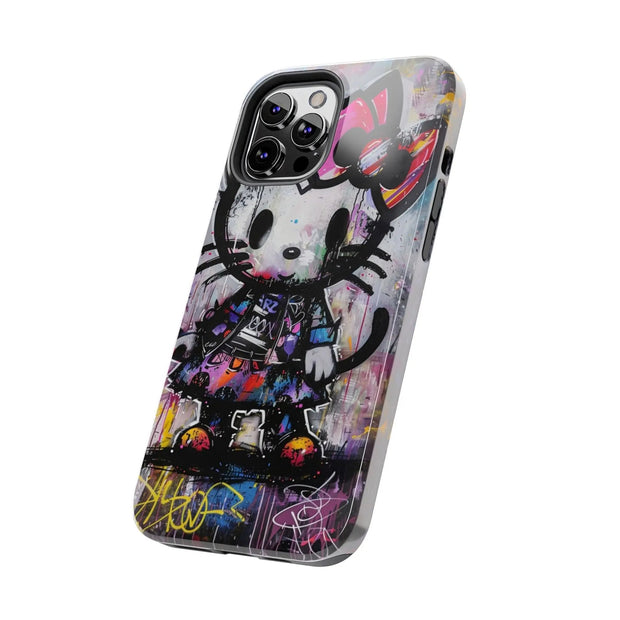 Goth Street Cat Pop Art Graffiti Tough Phone Case LavenderCeleste