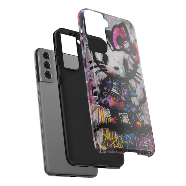 Goth Street Cat Pop Art Graffiti Tough Phone Case LavenderCeleste