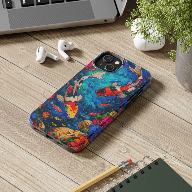 Vibrant Koi Pond Pop Art Tough Phone Case
