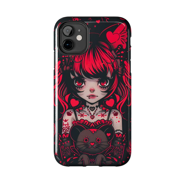 Kawaii Gothpunk Red Heart Tough Phone Case