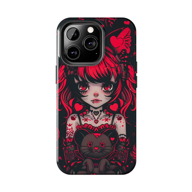 Kawaii Gothpunk Red Heart Tough Phone Case