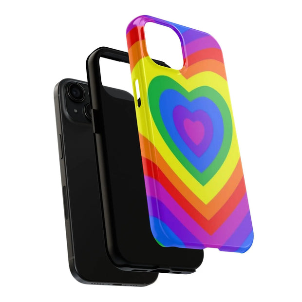 Pride Rainbow Heart Tough Phone Case LavenderCeleste