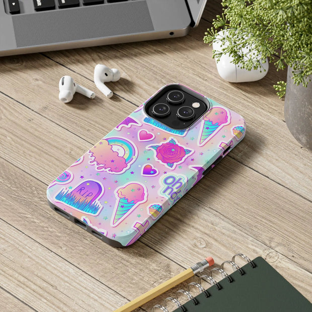 Pastel Goth Kawaii Graveyard Tough Phone Case LavenderCeleste