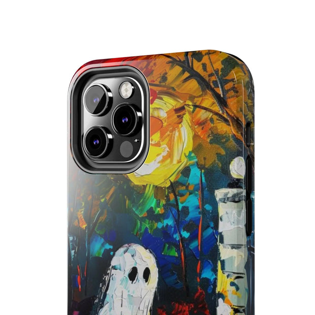 Lonely Ghost Tough Phone Case – Abstract Fall Park Bench Painting