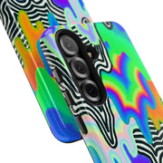 Trippy Technicolor Drip Retro Tough Phone Case LavenderCeleste