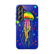 Vibrant Neon Jellyfish Cosmic Sea Tough Phone Case