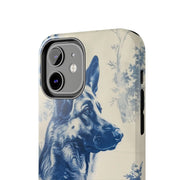 Blue Toile German Shepherd Scenic Tough Phone Case LavenderCeleste