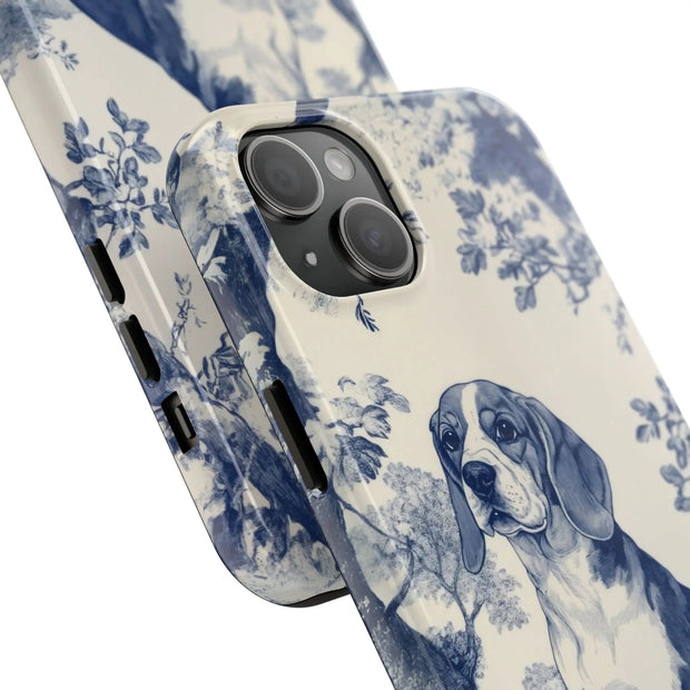 Blue Toile Beagle Country Scenic Tough Phone Case LavenderCeleste