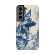 Blue Toile German Shepherd Scenic Tough Phone Case LavenderCeleste
