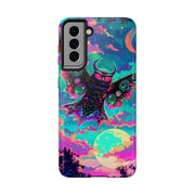 Mothman Tough Phone Case – Psychedelic Neon Cryptid Aesthetic - LavenderCeleste