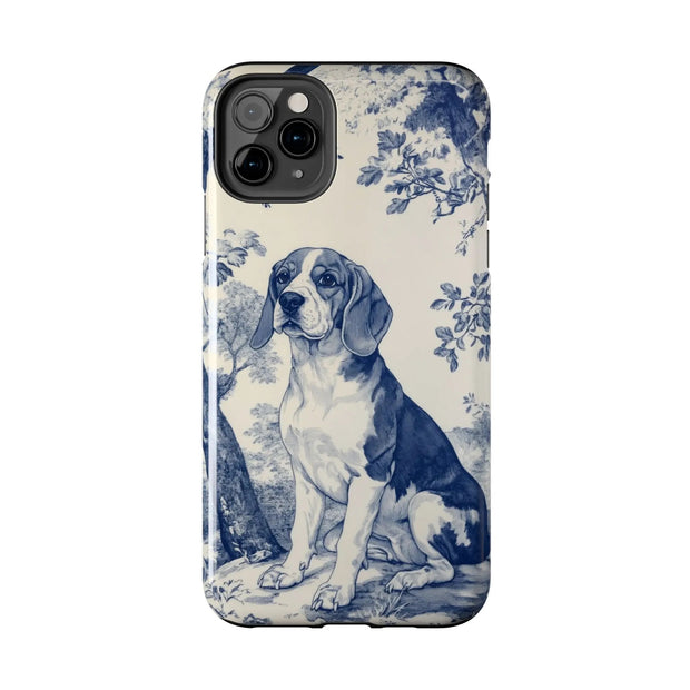 Blue Toile Beagle Country Scenic Tough Phone Case LavenderCeleste